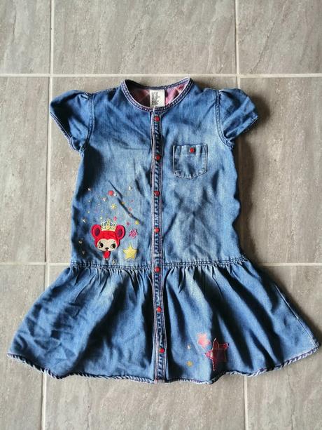 Džínsové vyšívané šaty, v 128, 128