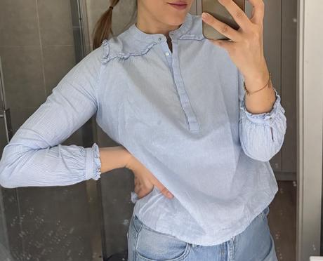 Bledomodra bluzka, camaieu,38