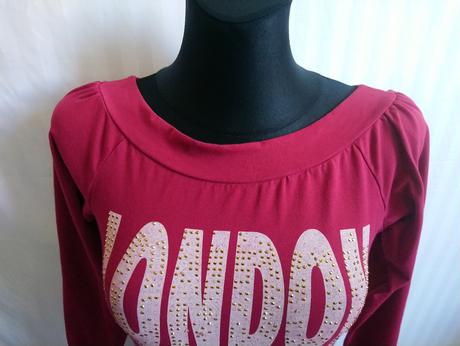 Dámsky bordový elastický top s motívom, italy, s