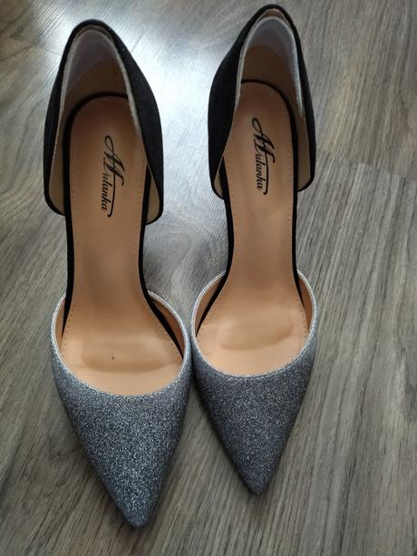 Ombré strieborné lodičky, 37