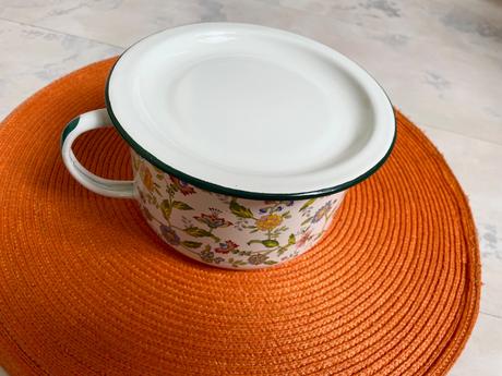 Plechový vintage smalt.hrniec, 