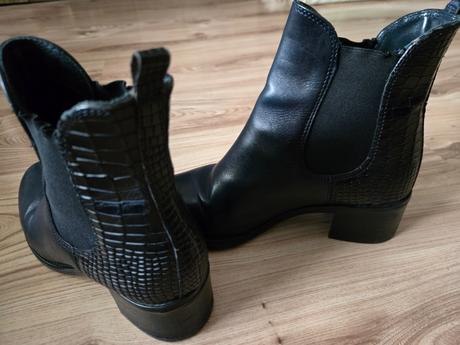 Tmavomodré kožené čižmy vel.37, humanic,37