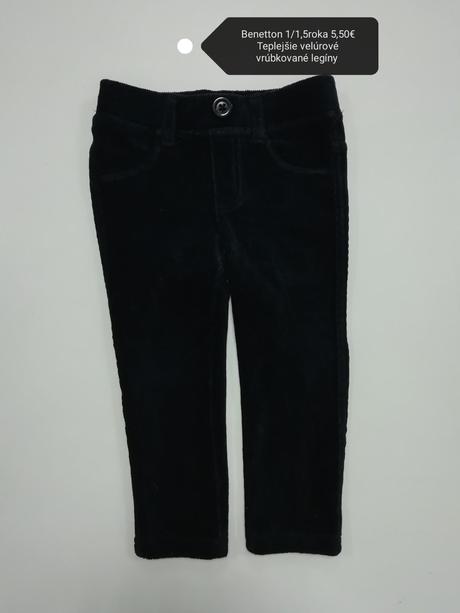 Velúrové vrúbkované legíny, benetton,86