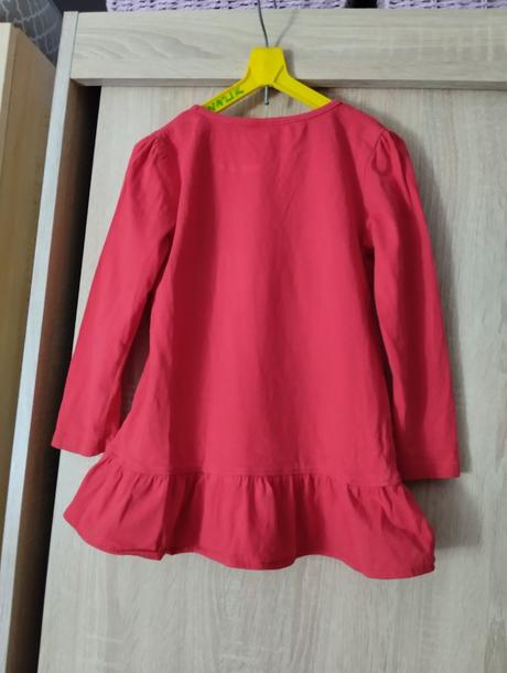 Červena tunika -šaty, bonprix,110