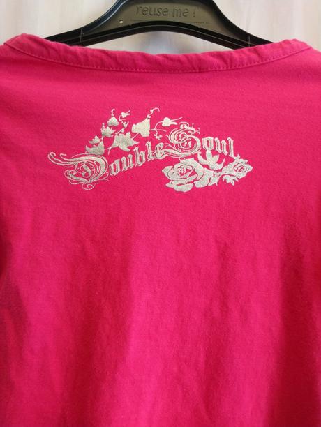 Dievčenský ružovo biely top, okay, 146-152, okay,152