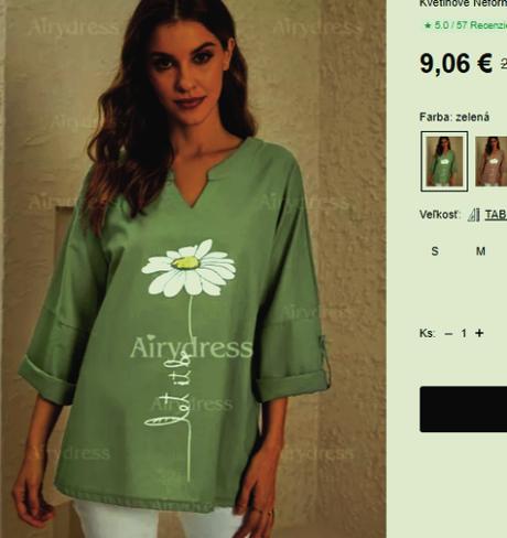 Zelená/khaki letná blúzka, v. l/xl, l