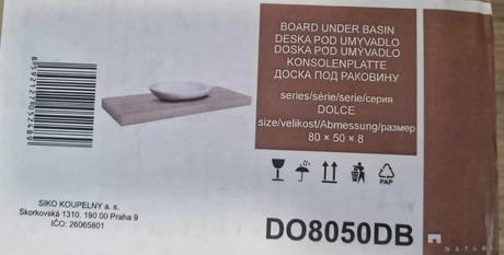 Doska pod umývadlo a konzoly, 