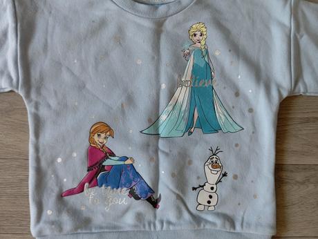 Frozen anna elsa olaf bledomodré tričko mikina 104, primark,104