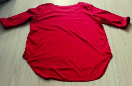 Červené zamatové tričko s hviezdami, v. 2xl, xxl