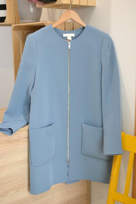Svetlomodrý prechodný kabát 40, h&m,40
