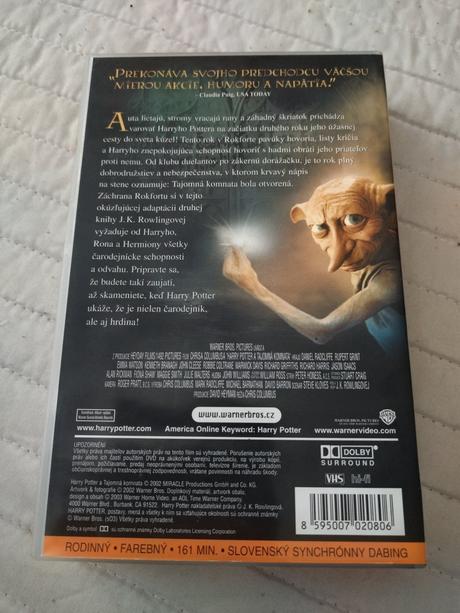 Retro vhs kazeta harry potter a tajomná komnata,