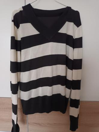 Sveter bielo čierny, xl