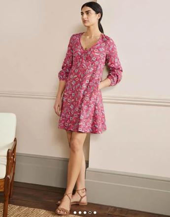 Krásne ľanové šaty, mini boden,44 / 46