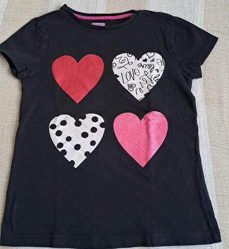 Tričko srdiečka 140, f&f,140