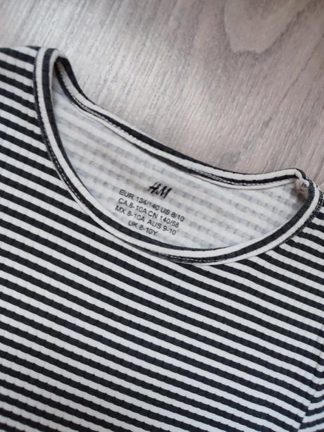 Vrúbkované tričko, h&m,134