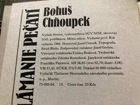 Lámanie pečatí podpis autora-prvé vyd.1984, 