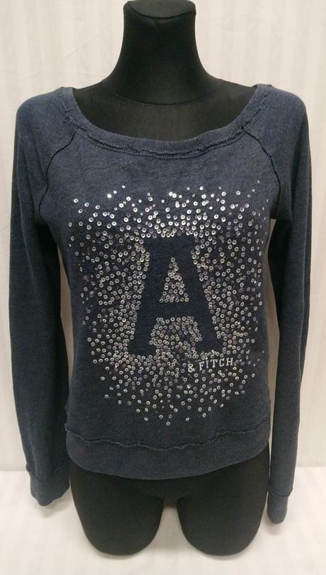 Dámska sivá mikina s flitrami, abercrombie & fitch, abercrombie&fitch,xs