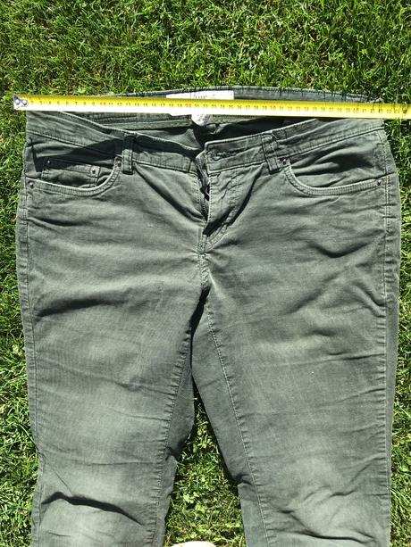 Zelené manchestrové nohavice, h&m,42