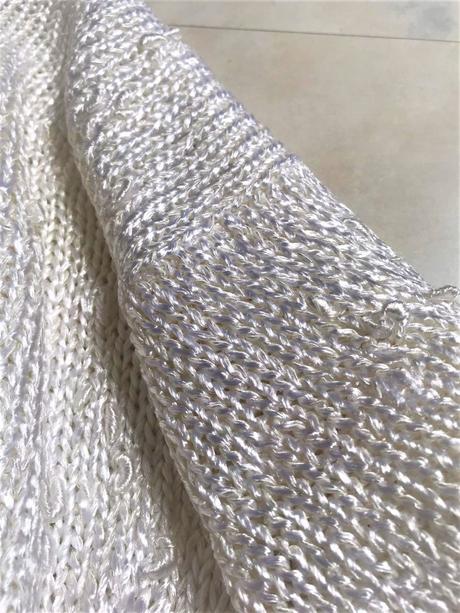 Perleťové uzlíčkové pletené triko oversize, l