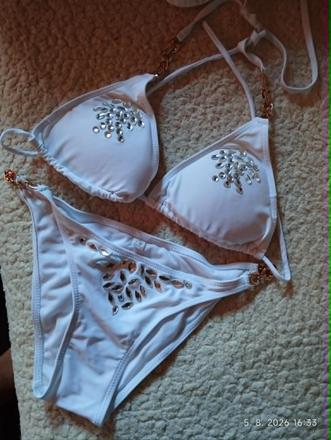 Biele bikini plavky, m