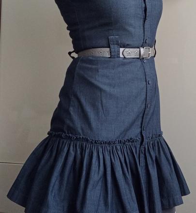 Krásne riflové šaty xs/160cm (už s poštou), 158