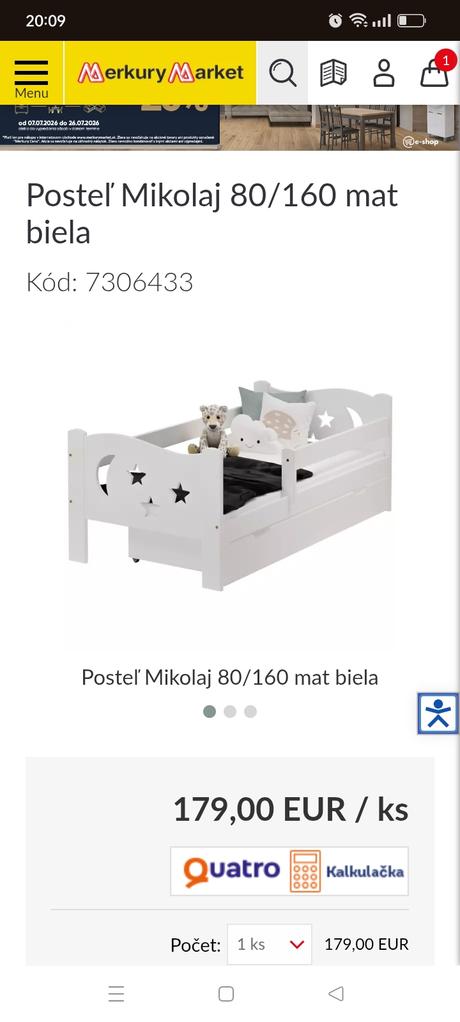 Detská postel, šírka (cm): 80,dĺžka (cm): 160