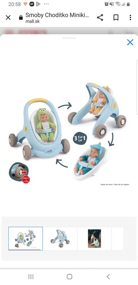 Chodítko smoby minikiss 3v1, 