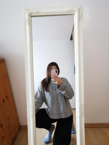 Sivá oversized mikina, h&m,m