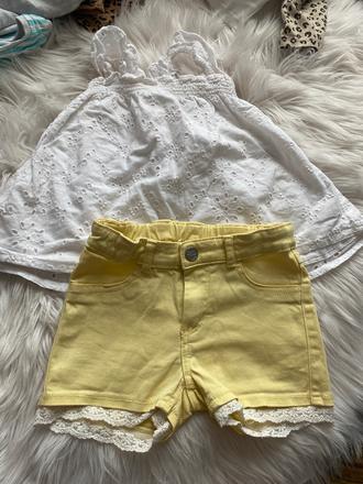 Riflove šortky h&m s krajkou, h&m,116