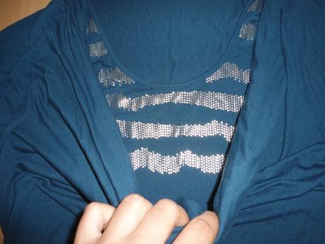 Tmavomodre damske tricko, l