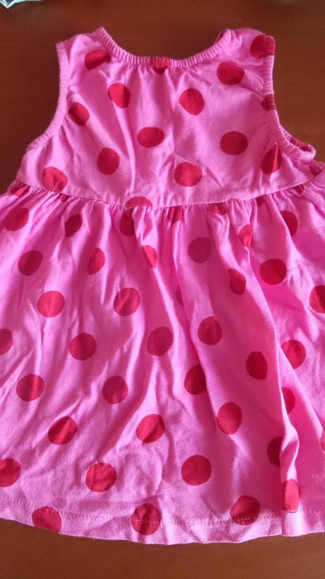 Ružové bodkové šaty, h&m,86