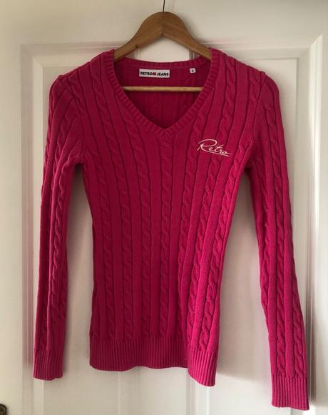 Ružový sveter retro jeans s/36, s