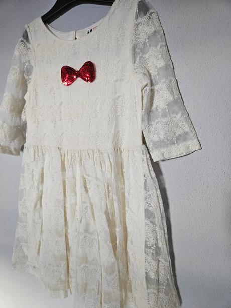 H&m čipkované spoločenské šaty 110/116, h&m,110