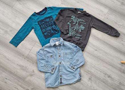 Mikina + tričko + košeľa v.110, 104–116