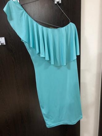 Luxusne mentolové šaty, veľkosť s, s