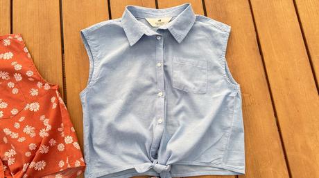 2x blúzkové topy h&m 146cm, h&m,146