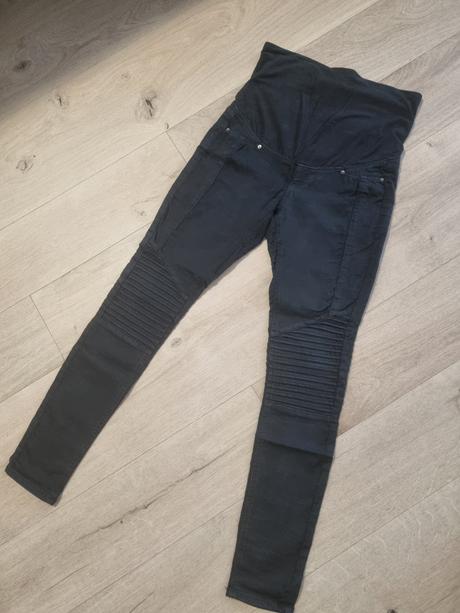 Čierné elastické tehotenské nohavice, h&m,38