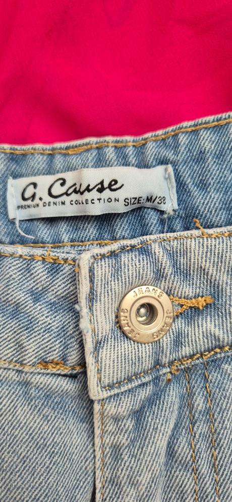 Set blúzka/top a džínsy +perličková čelenka grátis, m