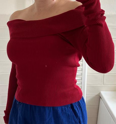Tmavočervené tričko/svetrík, h&m, s/36, h&m,s