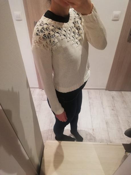 Biely kratší sveter f&f, f&f,m