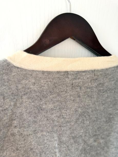 Béžovo-sivý kašmírový sveter, l