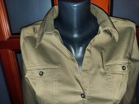 Khaki košeľa h&m veľ. xs-s, h&m,xs