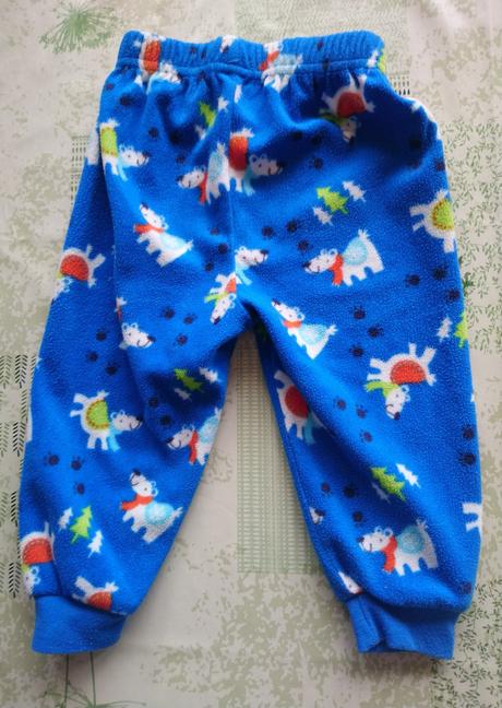 Modré fleesové tepláky s motívom, early days, early days,80