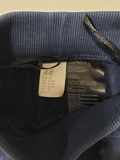 Detské nohavice - tepláky, h&m,80