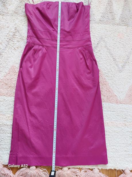 Fialkové šaty bez ramienok mango, mango,36