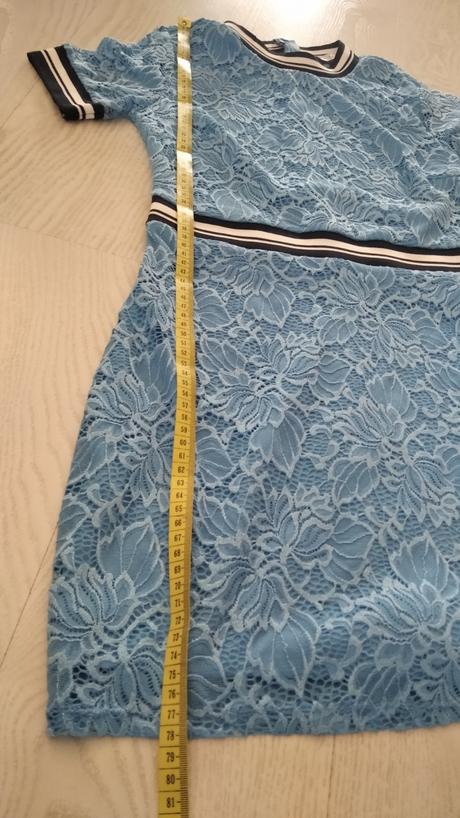 Modré krajkove šaty, amisu,36