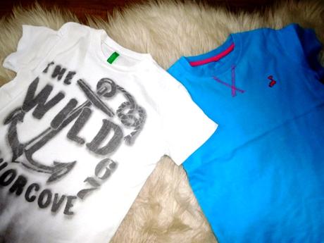 2 ks kvalitné trička benetton na 5-6 rokov, benetton,116
