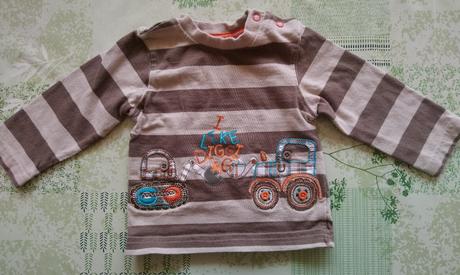 Hnedo krémové tričko traktor, tu, 68-74 cm, tu,74