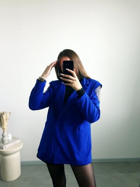 Extravagantné modré sako m, m