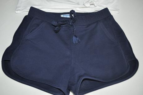 Letný set modrý, tričko cropp s uzlom a šortky, mayoral,134